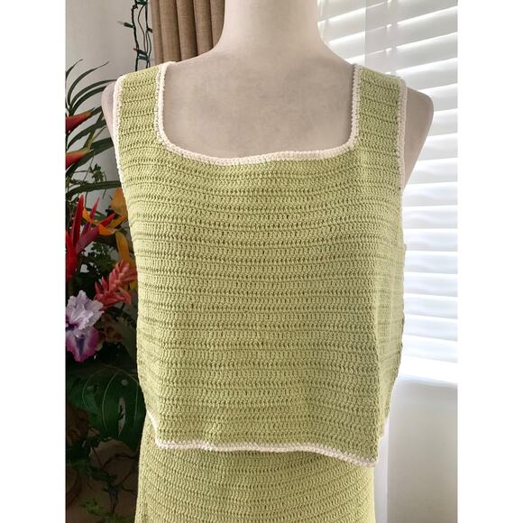 Amour Vert Antibes Tank and Meli Crochet Skirt SET in Melon Ivory Green - Picture 4 of 12